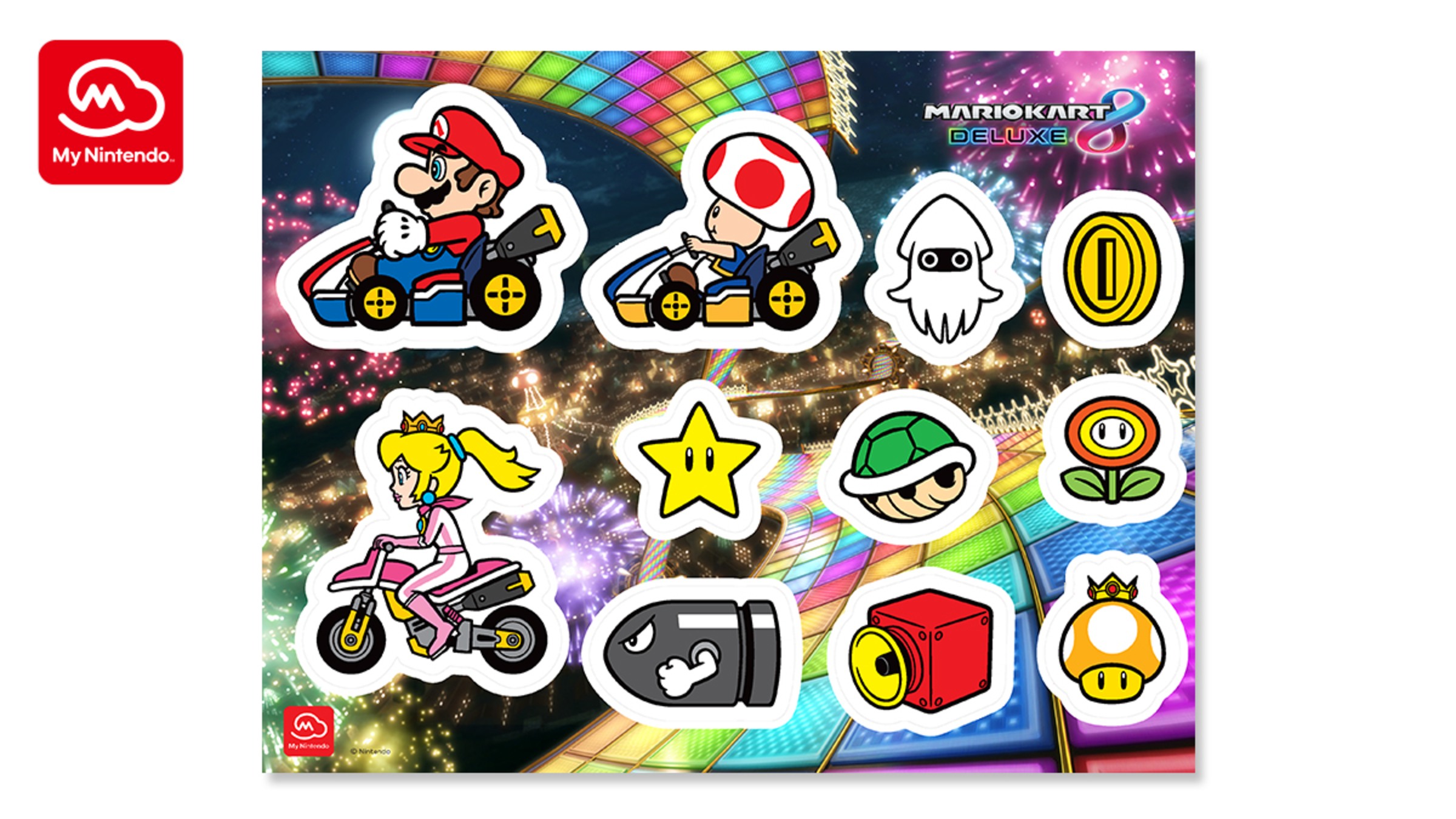 Mario Kart 8 Deluxe Vinyl Sticker Sheet Nintendo Official Site
